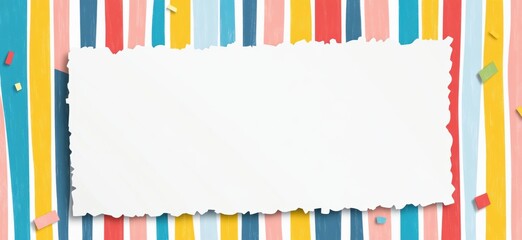 White blank sheet of paper. Background in a playful cartoon style. 