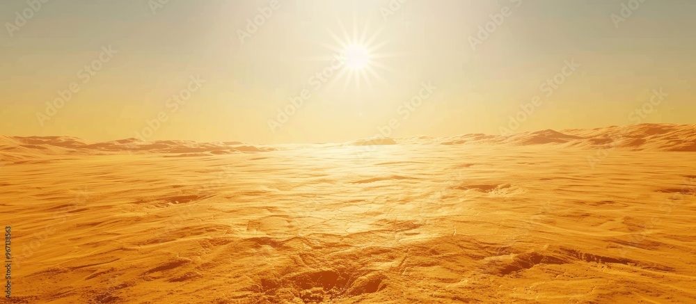 Aufkleber High temperatures during a heat wave with the sun in a clear sky creating an image with copy space