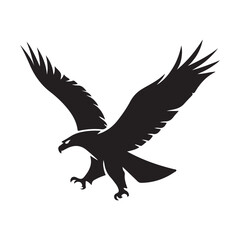 Obraz premium eagle logo. the eagle flies flapping its wings. flat design style. suitable for games, top ups, shops, brands. vector design template