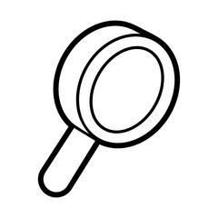 Magnifying glass icon in isometry. Image for website, app, logo, UI design.