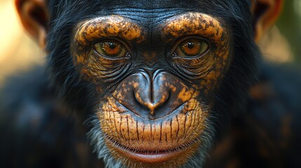 Close-up Portrait of a Chimpanzee