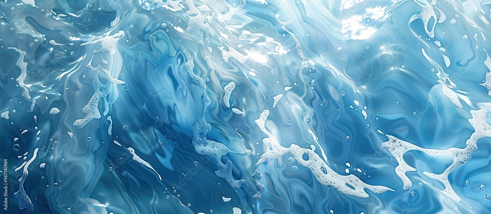 Wall mural blue and white pool water creating a soothing backdrop with copy space image