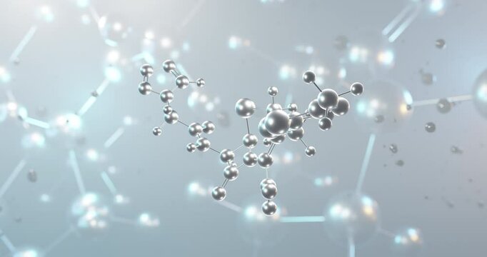 Cefazolin rotating 3d molecule, molecular structure of antibiotic, seamless video