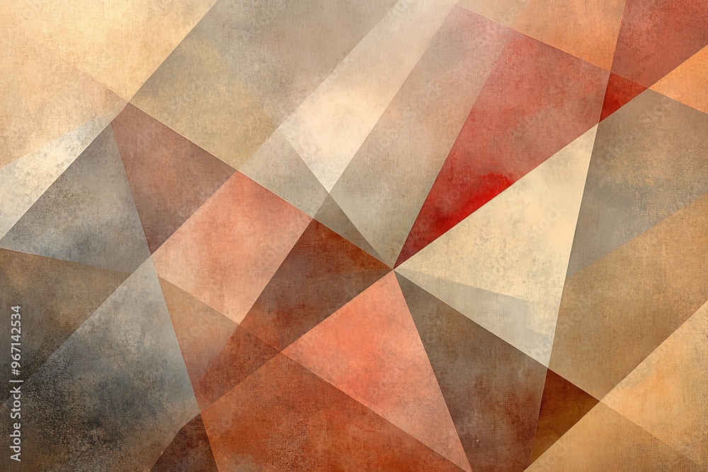 Aufkleber This image presents a geometric pattern featuring warm tones and abstract shapes. The combination of colors and forms creates an inviting and sophisticated visual experience.