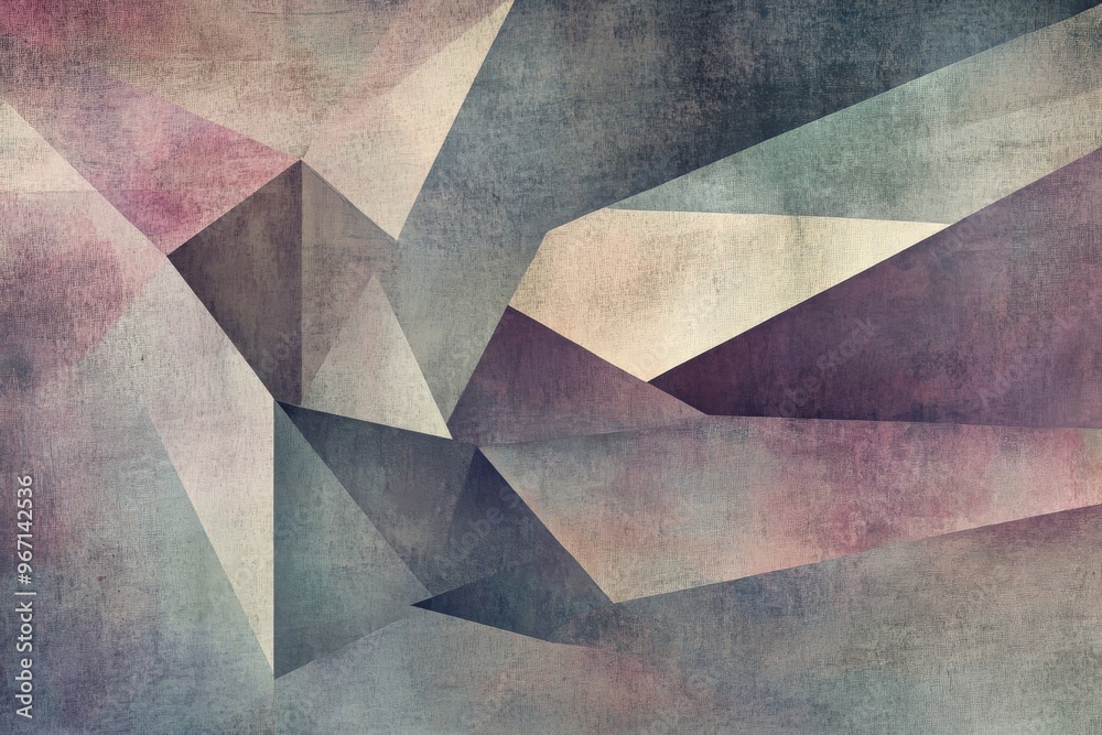 Poster This artwork displays a muted color palette with geometric shapes and abstract artistic forms. It combines simplicity with complexity, creating a balanced visual.
