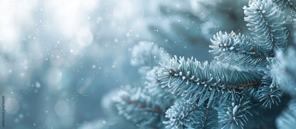 Leinwandbilder capture the enchanting winter beauty with frost dusted conifers creating a magical ambiance with icy