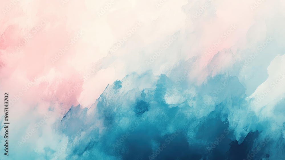 Poster A serene blend of pastel colors creating an abstract sky-like mood, perfect for backgrounds and artistic projects.
