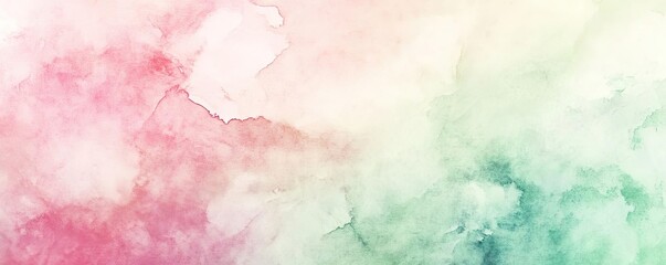 Fototapeta premium Soft abstract watercolor background featuring gentle pink and green hues, perfect for creative projects and designs.