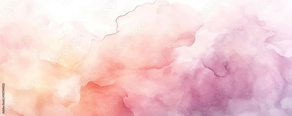 Poster A soft and ethereal abstract watercolor background featuring gentle hues of pink and orange, ideal for creative projects.