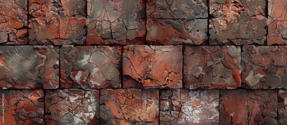 Leinwandbilder dull and corroded dark red bricks with a textured surface for copy space image