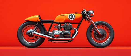 Fototapeta premium Striking Orange Motorcycle Display