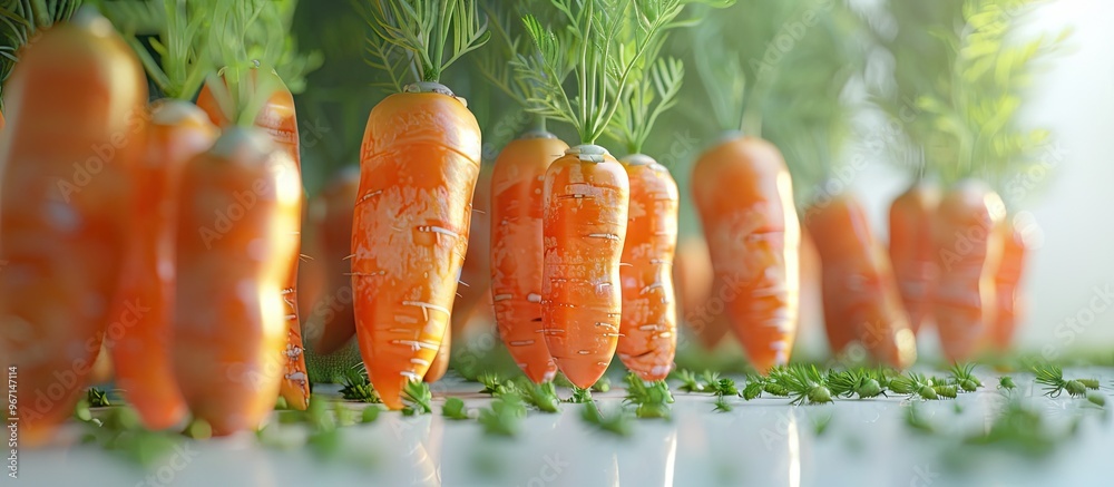 Fototapete carrots displayed on a blank canvas with copy space image