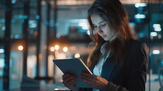 A person looks at a screen on their tablet computer