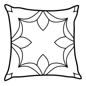 recommend clip art: pillow outline coloring book page line art illustration digital drawing