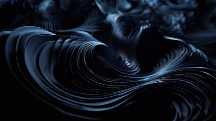 Obraz premium a black background, swirling digital forms, abstract, surreal, 3d render