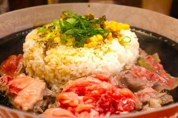 熱々の焼肉ライス