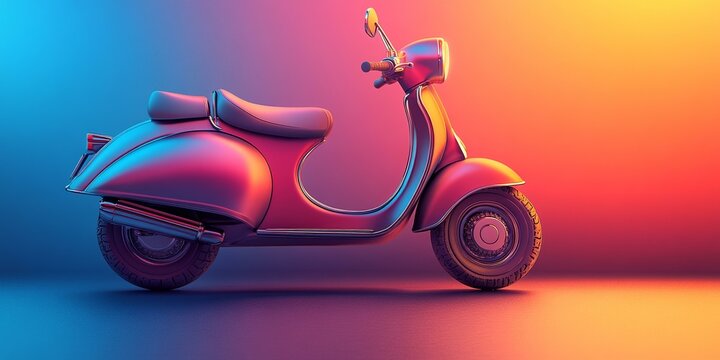 3D Rendering of Vintage Scooter