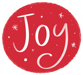 Red Ball Christmas Ornament with Joy Text Festive Holiday Decoration