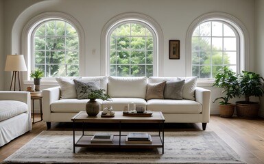 Fototapeta premium Modern luxury living room with elegant decor and minimalistic design..