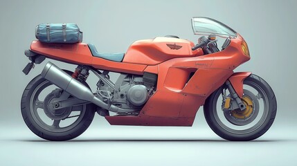 Obraz premium Futuristic Red Motorcycle, Innovative Design Concept