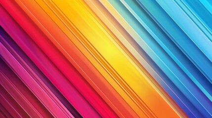 Vibrant Abstract Colorful Geometric Stripes Illustration â€“ Stunning Rainbow Gradient Background for Modern Design Projects
