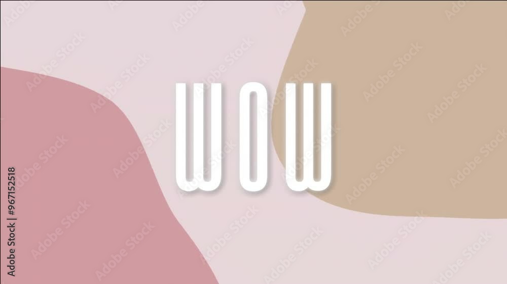 Wall mural Animation of wow text over pattern background