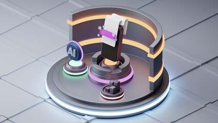 AI Chat Technology object illustration 3D 