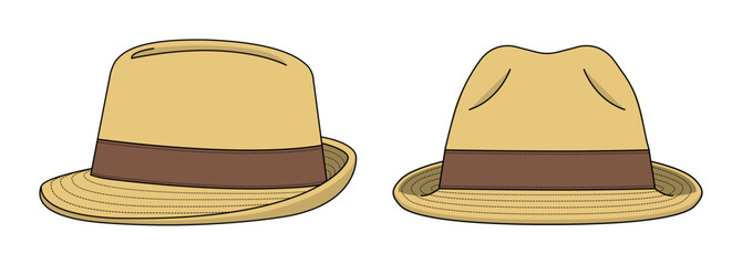 Fedora hat vector template illustration