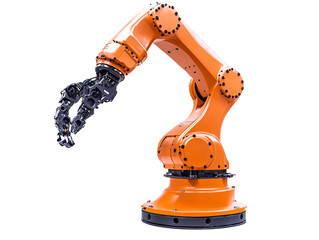 an orange robotic arm