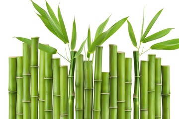 Fototapeta premium A close-up shot of multiple bamboo stalks, highlighting their texture and structure