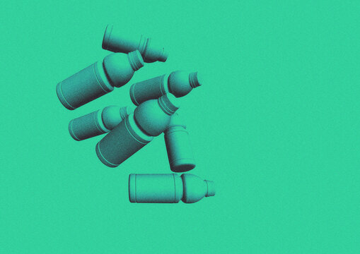 Plastic bottles, illustration