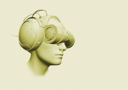Virtual reality headset, illustration