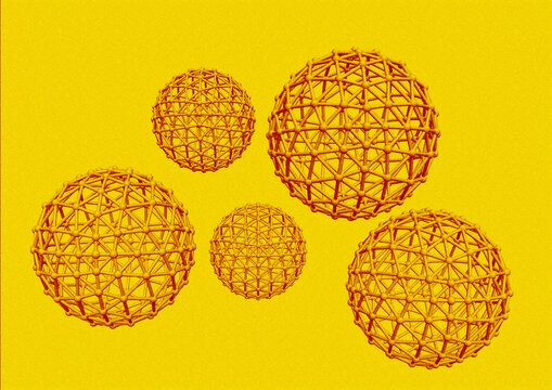 Buckminsterfullerene molecules, illustration