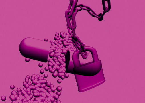 Pharmacological advancement, conceptual illustration