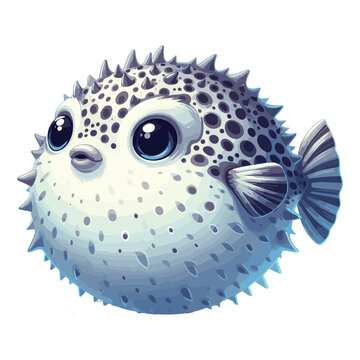 recommend clip art: Cute Puffer Fish Vector Cartoon illustration