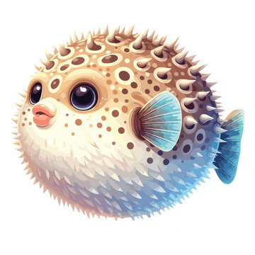 recommend clip art: Cute Puffer Fish Vector Cartoon illustration