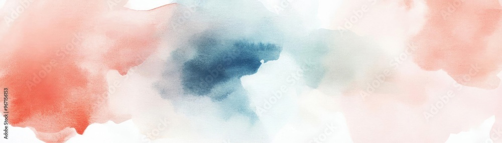 Poster a beautiful abstract watercolor background with soft hues of red, blue, and white, perfect for creat