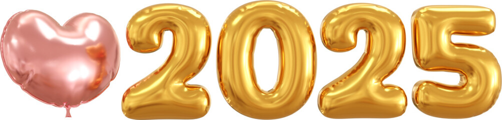 new year 2025 with love balloon