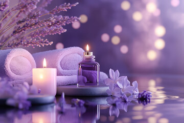 Obraz na płótnie Canvas soft lavender tones fill this luxerious spa scene wellness