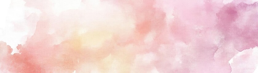 Obraz premium A soft, dreamy watercolor background in pastel hues of pink, yellow, and white, perfect for creative projects and designs.