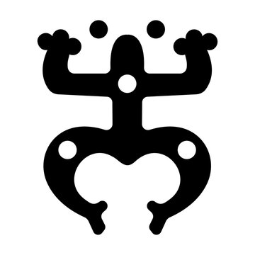 Glyph style icon of coqui taino 
