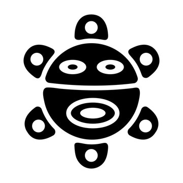 Glyph style icon of sol taino symbol 