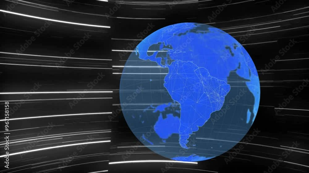 Canvas Prints Animation of globe with network of connections over dark background