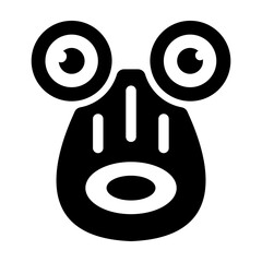 Polynesian art icon in solid style  