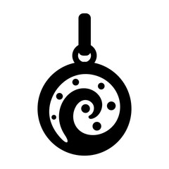 A solid icon of koru spiral 