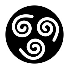 Airbender symbol designed in filled style 