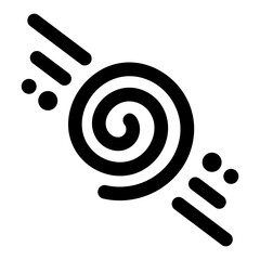 Glyph icon of tribal spiral symbol 