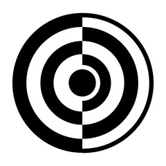 Solid style icon of concentric circle  