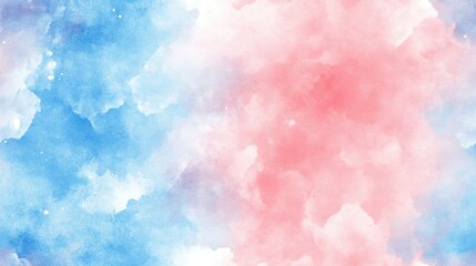 Seamless watercolor background featuring a blue and pink palette with a graphic style texture and picture frame design