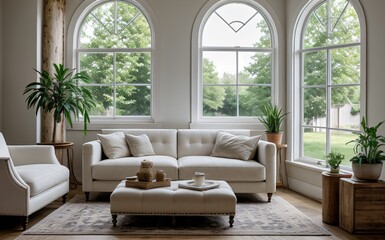 Fototapeta premium Modern luxury living room with elegant decor and minimalistic design..